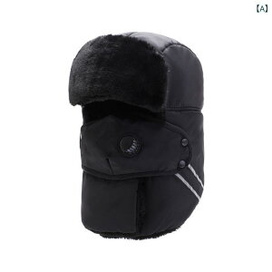 帽子 男性用 メンズ シニア 飛行帽 冬 厚手 裏起毛 暖かい 防寒 防風 呼吸バルブ付き 首元保護 アウトドア 自転車 サイクリング 赤 黒 グレー