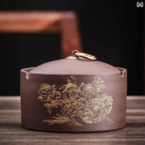 灰皿 紫砂陶器 セラミック製 蓋つき 風防 灰飛散防止 おしゃれな中国風デザイン 伝統的 モダン インテリア オブジェ 室内 屋外 ベランダ 飲食店 業務用 家庭用(x2)