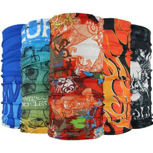 ヘッドウェア 男女兼用 UVカット 吸汗速乾 春夏 サイクリング ランニング 登山 釣り スポーツ アウトドア スカル ドクロ柄 欧米風プリント ポリエステル ネックウォーマー フェイスマスク バ