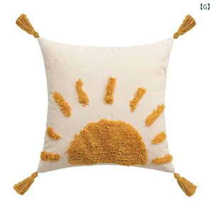 クッションカバー 北欧風 シンプルモダン ボヘミアン モロッカン おしゃれ タフティング 刺しゅう キャンバス生地 コットン ストライプ柄 リビング ソファ ベッドルーム インテリア雑貨 正