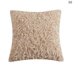 クッションカバー 北欧スタイル モダン フェザー調 ふわふわ 柔らか ファー素材 ソファ リビング インテリア 正方形 ホワイト アイボリー カーキ ベージュ