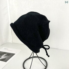 ニット帽 レディース 秋冬 小顔効果 ゆったり ドローストリング ロールアップ 防寒 あったか アクリル素材 普段使い カジュアルスタイル ワッチキャップ