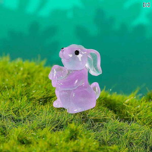 置物 新商品 蓄光 夜光カラー カラフル うさぎ フィギュア かわいい おしゃれ 樹脂製 ミニチュア 苔テラリウム 多肉植物 盆栽 植木鉢 ガーデニング デコレーション オブジェ