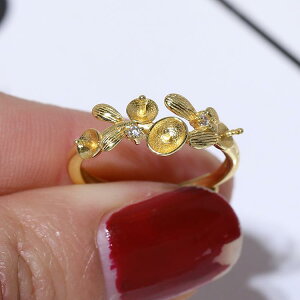 �w�� S925���� �p�[�� ��g �����O�� DIY �n���h���C�h�p�[�c �f�� �G���K���g ��i ������ �V���o�[ �S�[���h 4-5mm�Ή� �p�[���ʔ�