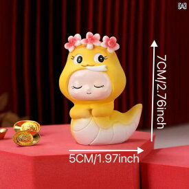 デコレーション ベビー 男の子 女の子 干支 巳年 ヘビ レジン製 ケーキ飾り 卓上オーナメント 写真撮影小物 誕生日 記念日 パーティー かわいい イエロー