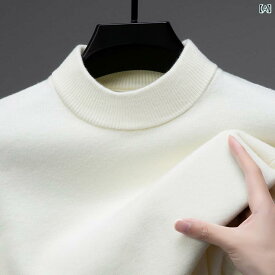 ニット メンズ 秋冬 ハイネック セーター 男性用 カジュアル 普段使い 無地 暖かい 保温 厚手 ゆったり 長袖 高伸縮性 ナイロン アクリル 羊毛混紡 トップス