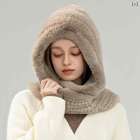 帽子 レッキスラビットファー マフラー一体型 防寒 耳当て付き 防風 ショール スキー スノーボード アウトドア タウンユース 秋冬 暖かい 毛皮