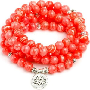 ���� �u���X���b�g �y�A �J�b�v�� 108�� 8mm ���[�Y���b�h ���� �V�R�� �p���[�X�g�[�� �@ ���[�^�X OM ���� �A�C���`�[�t ���� �l�b�N���X �y���_���g �`���[��(x2)