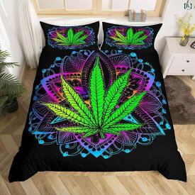 布団カバー 3点セット カラフル 幻想的 楓柄 植物 花柄 デジタルプリント 高精細 モダン シンプル 寝具カバーセット ポリエステル マイクロファイバー