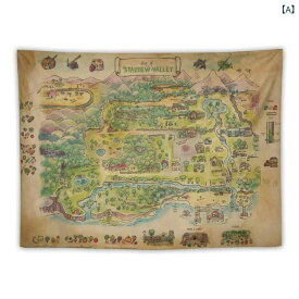 タペストリー スターデューバレー ゲームマップ ビデオゲーム ポスター ウォールアート 壁掛け インテリア リビング ベッドルーム ポリエステル製