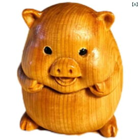 置物 崖柏木 彫刻 干支 亥 豚 かわいい 福豚 縁起物 手乗り ミニチュア インテリア オブジェ 卓上飾り ホームデコレーション 工芸品 ハンドメイド シンプルモダン 癒やし