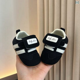 ベビーシューズ 男女兼用 春夏秋冬 赤ちゃん 歩行練習 防滑 ソフトソール 綿素材 運動スタイル 切り替えカラー ブラック ブラウン ピンク ベージュ 魔術テープ 軽量 通気性 室内外 普段使い