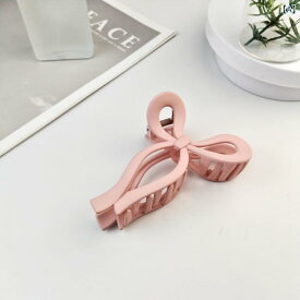 ヘアクリップ レディース バンスクリップ リボン マットカラー 髪留め 髪飾り ヘアアクセサリー まとめ髪 痛くない フェミニン ガーリー 大きめ
