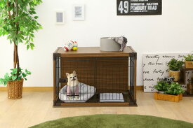 【サークル】インテリアウッディサークル PIWS-960　ダークブラウン(屋根付き トイレ別 広い 犬 ペット サークル ケージ ペットゲージ おしゃれ 屋根 家具調 お手入れ簡単)