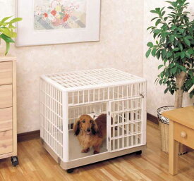【ペット用品　ケージ・サークル】プラケージ　660 ベージュ(犬用 ペット用 ゲージ サークル キャスター付き 猫 ハウス ペット アイリスオーヤマ)