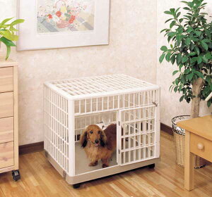 【ペット用品 ケージ・サークル】プラケージ 660 ベージュ(犬用 ペット用 ゲージ サークル キャスター付き 猫 ハウス ペット アイリスオーヤマ)