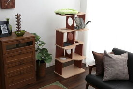 【ペット用品　猫　猫台】インテリアキャットランド Lサイズ P-ICL-L　オフホワイト／フレンチオーク(キャットタワー 据え置き インテリアキャットランド 猫タワー 室内猫用 キャット リビング 置き型 おしゃれ 木目調 ストレス解消 運動不足 アイリスオーヤマ)