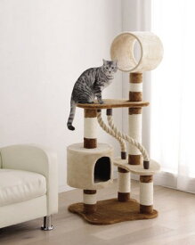 キャットランド　CLF-6　ブラウン(キャットタワー 据え置き 猫 タワー 小型 省スペース 猫タワー ねこタワー 爪とぎ おしゃれ 置き型 アイリスオーヤマ)