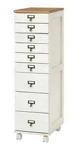 天然木キャスター付きチェスト9段(収納 引き出し 大容量 スリム おしゃれ 新生活 引き出し収納 衣類収納 タンス 1人暮らし 一人暮らし 衣替え 押入れ収納 おしゃれ)