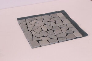 雑草防止!防草シート付き天然石マット(ピンク・グリーン6枚セット、ローマ調4枚セット)(ガーデニング 園芸 雑草対策 タイル 天然石 マット ジョイントマット ガーデン アプローチ タイル