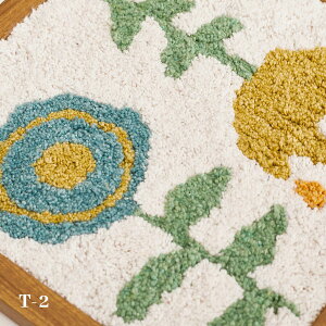 ファブリックパネル タフティングアート 額縁 ハンドメイド 『クッカT-1/T-2』 約25×25cm(アートフレーム アートパネル フレーム 額縁 壁掛け 壁飾り 壁 装飾 デコレーション ウォールデコ イン