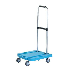 【静音】コンパクト樹脂製台車 W388×L435×H860mm 積載荷重60キロ (ハンドキャリー 折りたたみ 持ち運び 台車 軽量 折り畳み台車キャリー 運搬車 カート 運搬器具)