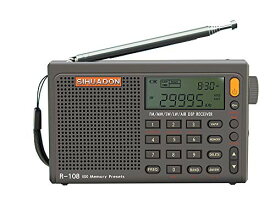 RADIWOWで作る SIHUADON R108 小型短波ラジオ BCLラジオ ポータブル 高感度受信 FM/AM/LW/SW/エアバンド ワイドFM対応 航空無線 USB Type-C充電式 電池式 DSPレシーバー LCD アウトドア