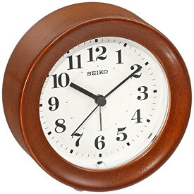 セイコークロック(Seiko Clock) 置き時計 目覚まし時計 掛け時計 アナログ 木枠 茶木地塗装 本体サイズ:11×11×4.8cm KR899B