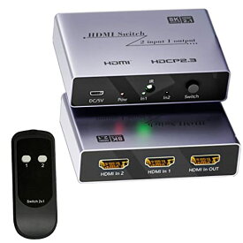 ES-Tune 8K HDMI切替器 8K@60Hz 4K@120HZ 2入力1出力 リモコン対応 HDMI2.1 HDMIスイッチ 手動切替 コンピューター/Switch/PS4/PS5/HDTV/プロジェクター/モニターに適応