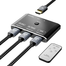 CABLEDECONN3ポートHDMI2.1 切替器 HDR 3In 1Out8Kスイッチャーリモートコントロール付き指向性8K@60Hz 4K @ 120Hz HDR 48Gbps3DHDMIビデオコンバーターPS5XboxxHDMIT