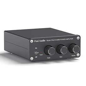 Fosi Audio TB10A 2 チャンネルアンプ 100W x 2 パワーアンプ ステレオ オーディオアンプ レシーバー TPA3116 ミニ Hi-Fi クラスD 内蔵アンプ 2.0CH ホームスピーカー用 低音と高音のコントロー