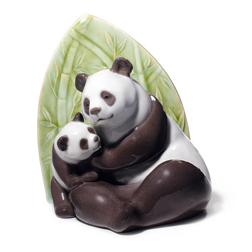 NAO ナオ 可愛いパンダ 1779 【爆売り！】 陶器人形 リヤドロ姉妹ブランド 動物 置物 超可爱