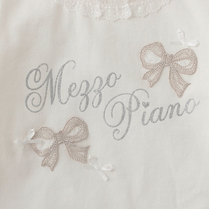 楽天市場 メゾピアノ Mezzo Piano リボンロゴ衿レースtシャツ Narumiya Online ナルミヤ