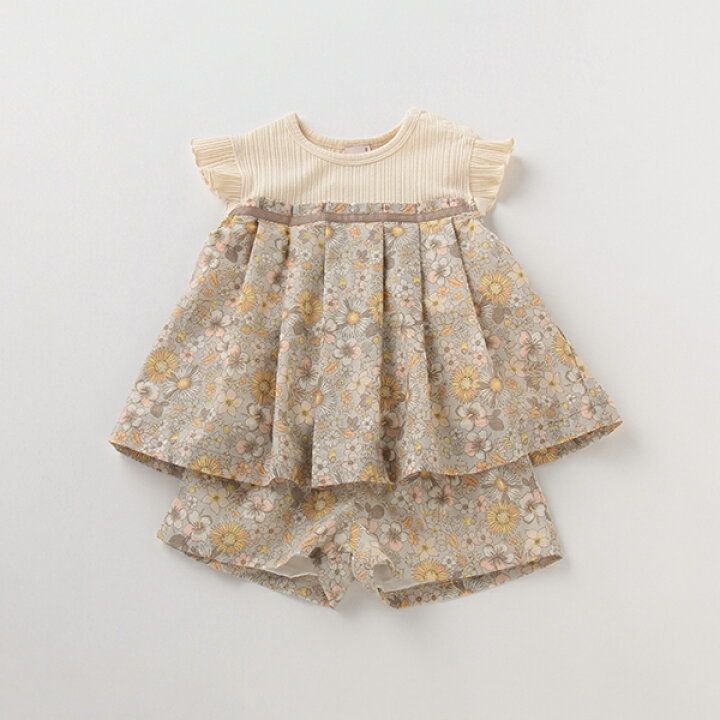 楽天市場】プティマイン(petit main)リボンつき花柄タックパンツ  