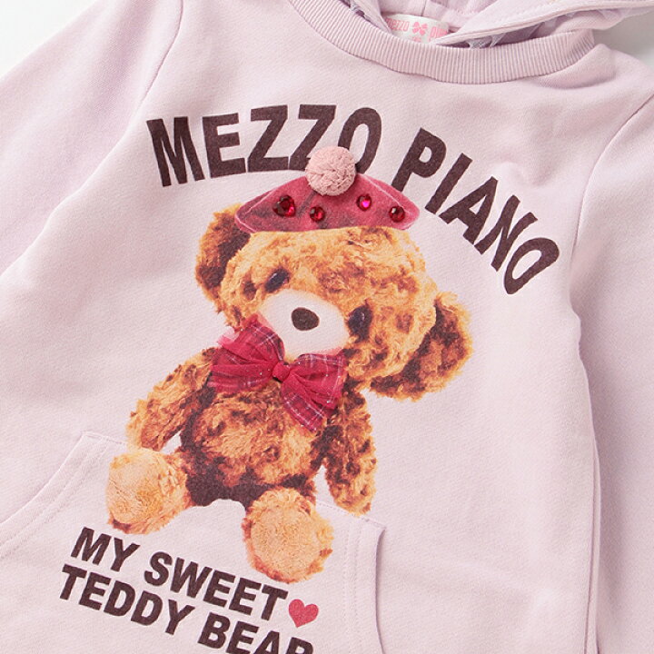 楽天市場】メゾピアノ(mezzo piano)裏毛 テディベアプリント裾チュール 