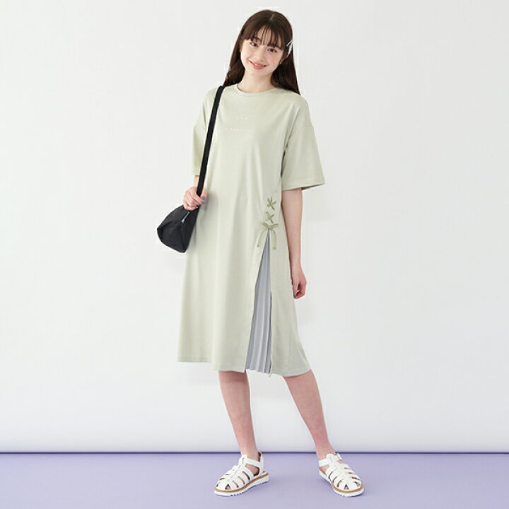 楽天市場 ポンポネットジュニア Pom Ponette Junior サイドプリーツポンチ半袖ワンピース Narumiya Online ナルミヤ