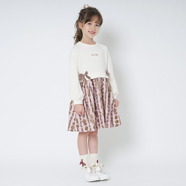 楽天市場 メゾピアノ Mezzo Piano クッキー柄ドッキングワンピース Narumiya Online ナルミヤ