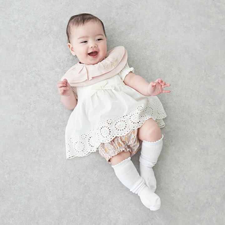 プティマイン Petit ブルマ 女の子 花 Main 子供服 80 ダイパーカバー ネイビー