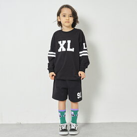 エクストララージ　キッズ(XLARGE KIDS)カレッジロゴ長袖シャツ＋ショートパンツ