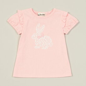 ラブアンドピースアンドマネー(Love&Peace&Money)フラワーうさぎ半袖Tシャツ