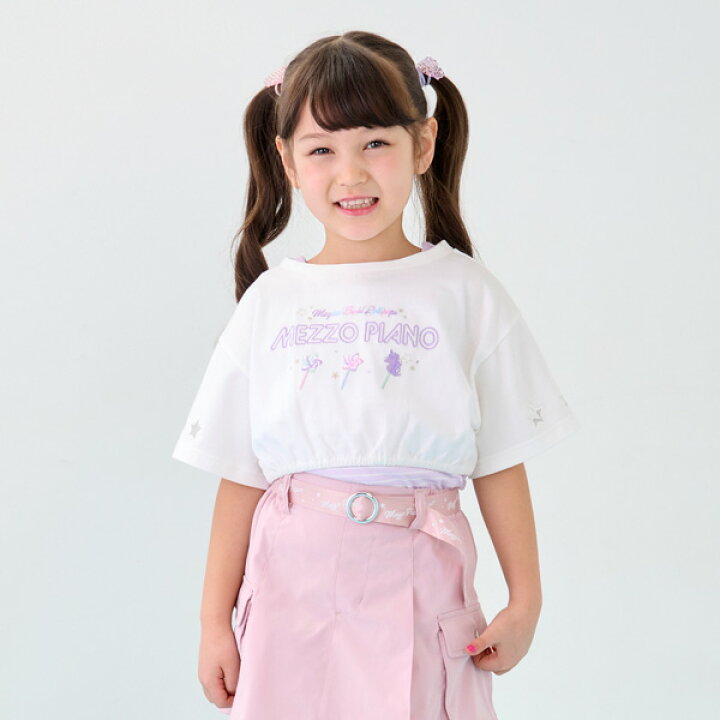 楽天市場】メゾピアノ(mezzo piano)短丈Tシャツ＆タンクトップセット  