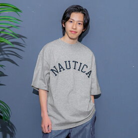 グラソス(GLAZOS)【NAUTICA】フロントロゴアップリケ刺繍半袖Tシャツ