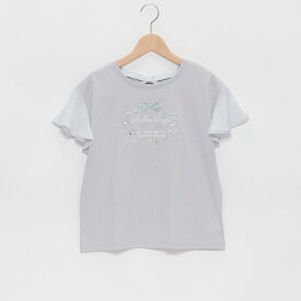 メゾピアノジュニア(mezzo piano junior)★フレア袖後ろリボン半袖Tシャツ