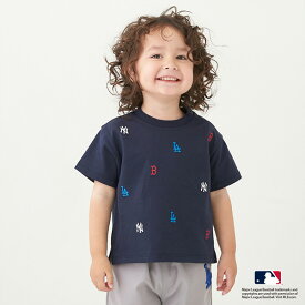プティマイン(petit main)【MLB】ロゴ刺しゅうTシャツ