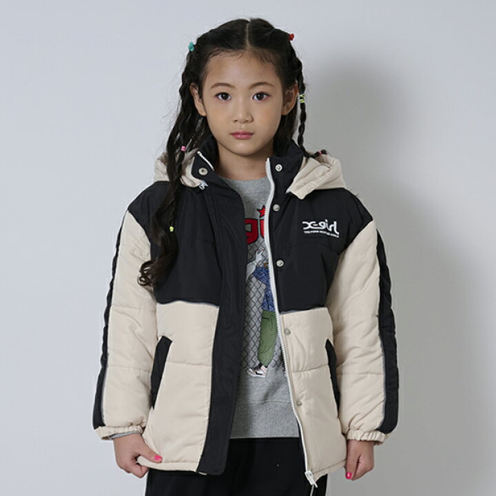 楽天市場】エックスガール ステージス(X-girl Stages)配色中綿ブルゾン  