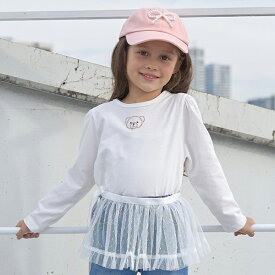 リセマイン(Lycee mine)【ソフトコットン】アソートラインストーンモチーフパフAラインTシャツ