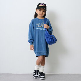 エックスガール　ステージス(X-girl Stages)デニム裏毛ワンピース