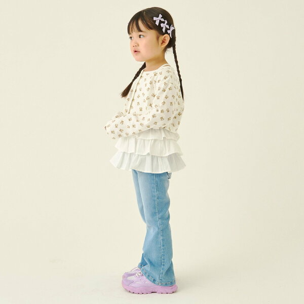 リセマイン(Lycee mine) 【速乾・UV・型崩れしない】アソート総柄ミニ丈カーディガン・フリルキャミセット 子供服 キッズ 女の子 女子 女児 通園 通学