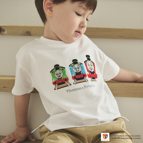 プティマイン(petit main) 【きかんしゃトーマス】刺しゅう半袖Tシャツ 子供服 キッズ ベビー 男の子 男子 男児 通園 通学