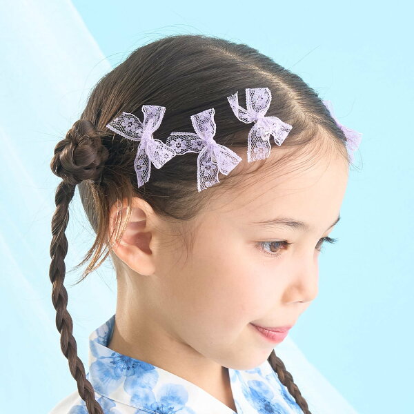 リセマイン(Lycee mine) レースリボンミニヘアクリップ(6コセット)【子供服】【キッズ】【女の子】